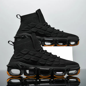 SM 440 High-Top Knit Sneaker in black (MODEL440BLK)