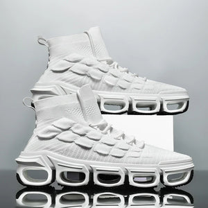 SM 440 High-Top Knit Sneaker in white (MODEL440WHT)