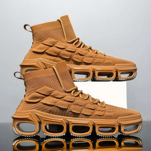 SM 440 High-Top Knit Sneaker in tan (MODEL440TAN)